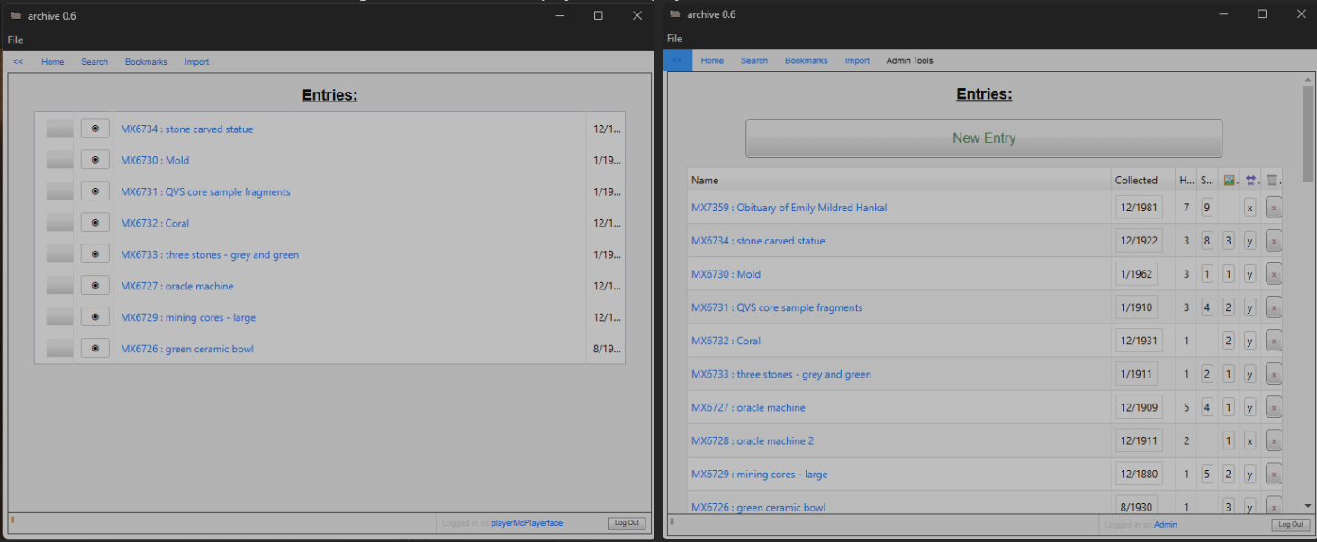Figure 3: Player interface verses admin interface. These coevolve. g blekkenhorst 2025